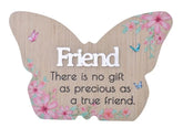 Friend Floral Butterfly Plaque